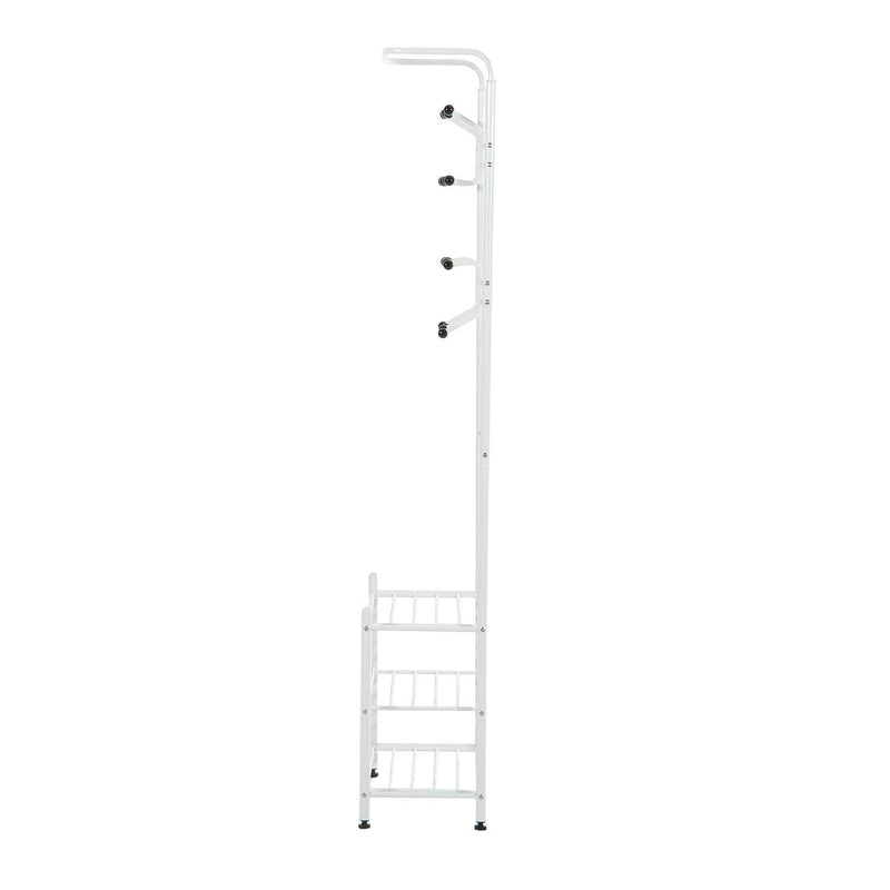Pending - Aosom Hall Tree Heavy Duty 2-In-1 Metal Coat Shoe Rack Entryway Hall Tree 18 Hooks with 3 Tier Shelves  - Available in 2 Colours