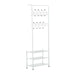 Pending - Aosom Hall Tree White Heavy Duty 2-In-1 Metal Coat Shoe Rack Entryway Hall Tree 18 Hooks with 3 Tier Shelves  - Available in 2 Colours