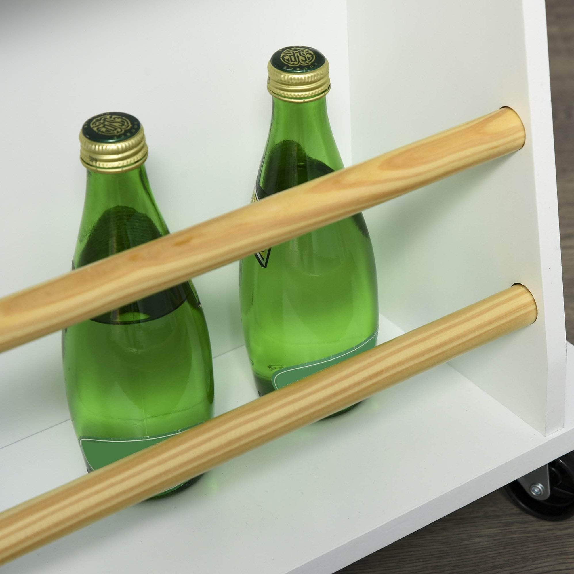 Portable Kitchen Island Utility Storage Cart with Spice Rack in