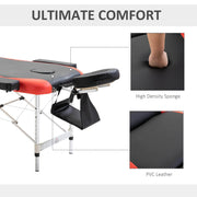 Pending - Aosom Massage Table Aluminium 3 Section 84"L Portable Massage Table Facial SPA Bed - Red and Black