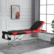 Pending - Aosom Massage Table Aluminium 3 Section 84"L Portable Massage Table Facial SPA Bed - Red and Black