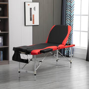Pending - Aosom Massage Table Aluminium 3 Section 84"L Portable Massage Table Facial SPA Bed - Red and Black