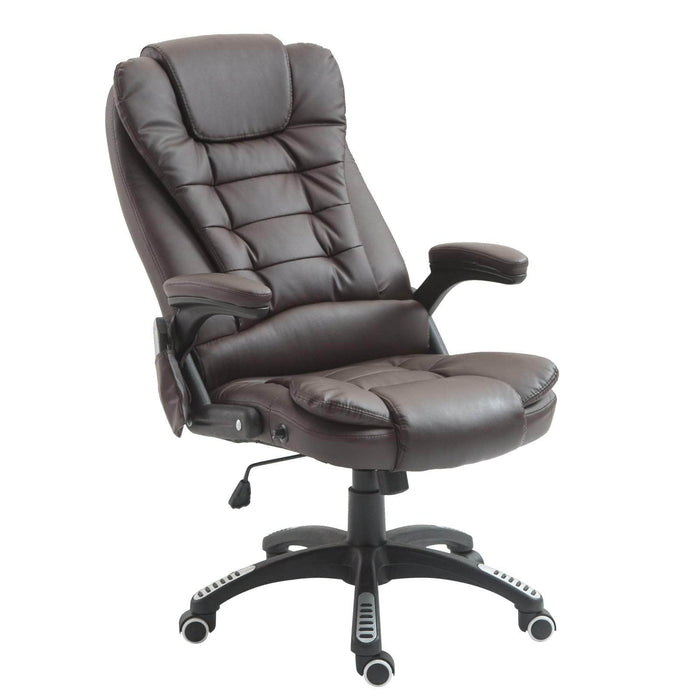 Pending - Aosom Office Chair Brown Heated Massage Executive Office Chair High Back Swivel Leather Adjustable Vibrating Furniture - Available in 4 Colours