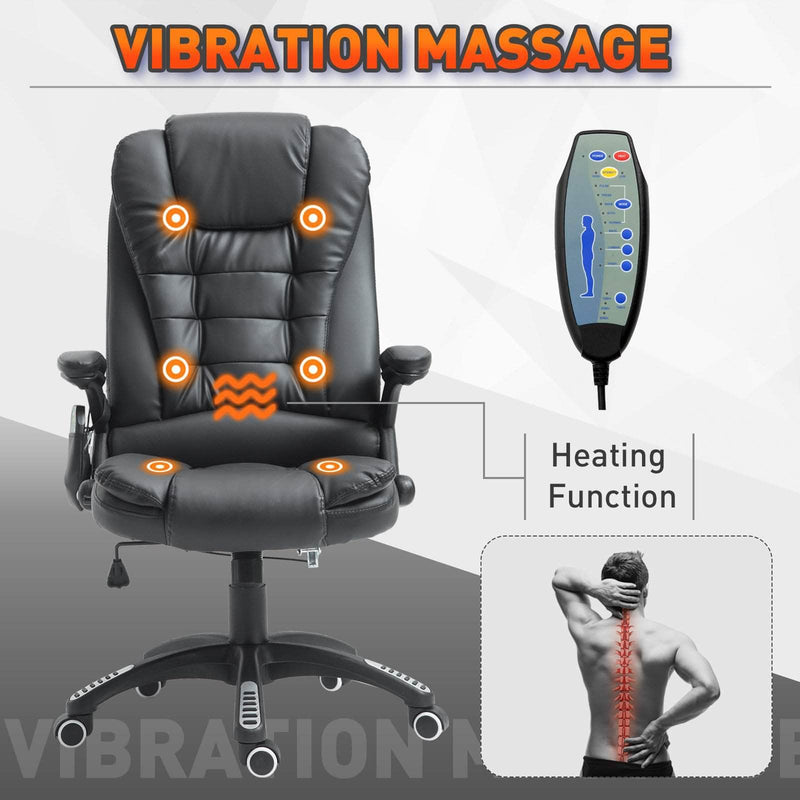 Pending - Aosom Office Chair Heated Massage Executive Office Chair High Back Swivel Leather Adjustable Vibrating Furniture - Available in 4 Colours