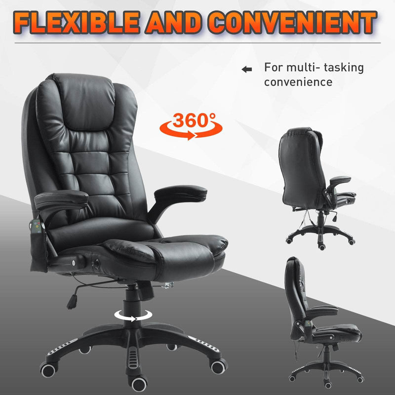 Pending - Aosom Office Chair Heated Massage Executive Office Chair High Back Swivel Leather Adjustable Vibrating Furniture - Available in 4 Colours