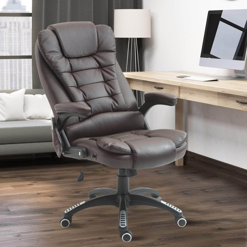 Pending - Aosom Office Chair Heated Massage Executive Office Chair High Back Swivel Leather Adjustable Vibrating Furniture - Available in 4 Colours