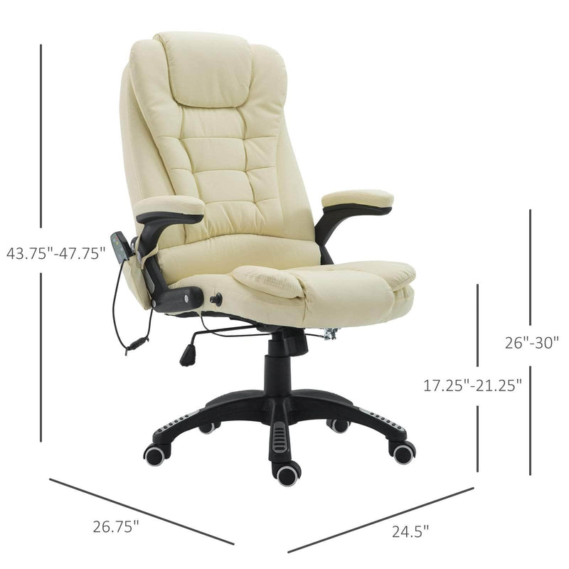 Pending - Aosom Office Chair Heated Massage Executive Office Chair High Back Swivel Leather Adjustable Vibrating Furniture - Available in 4 Colours