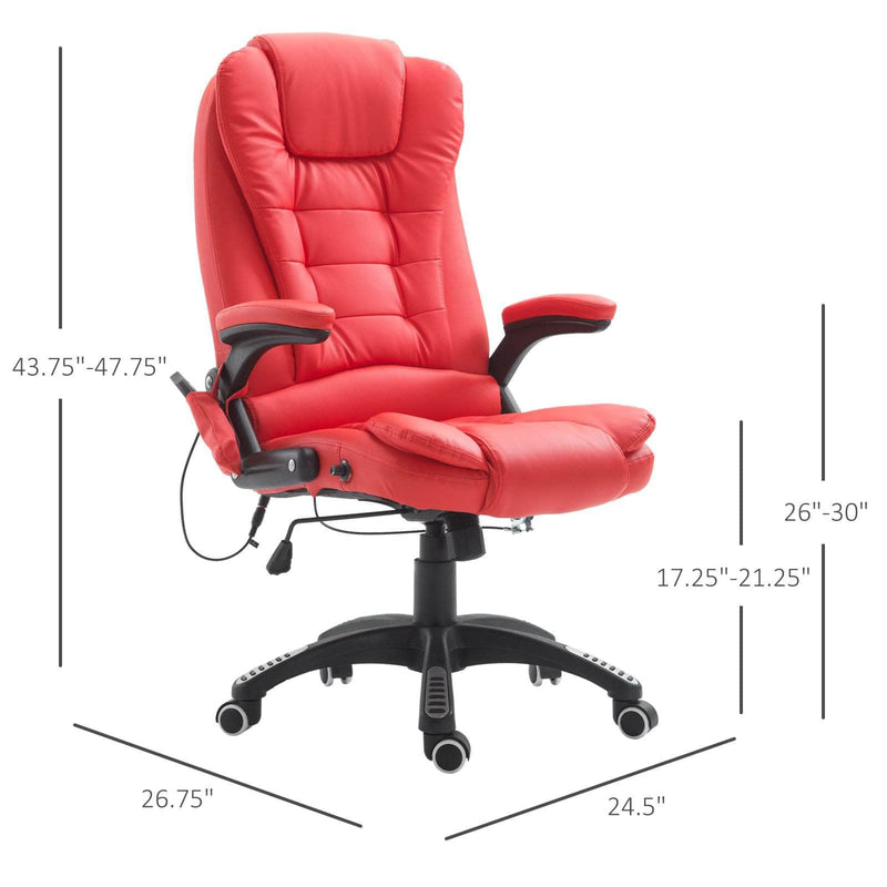 Pending - Aosom Office Chair Heated Massage Executive Office Chair High Back Swivel Leather Adjustable Vibrating Furniture - Available in 4 Colours