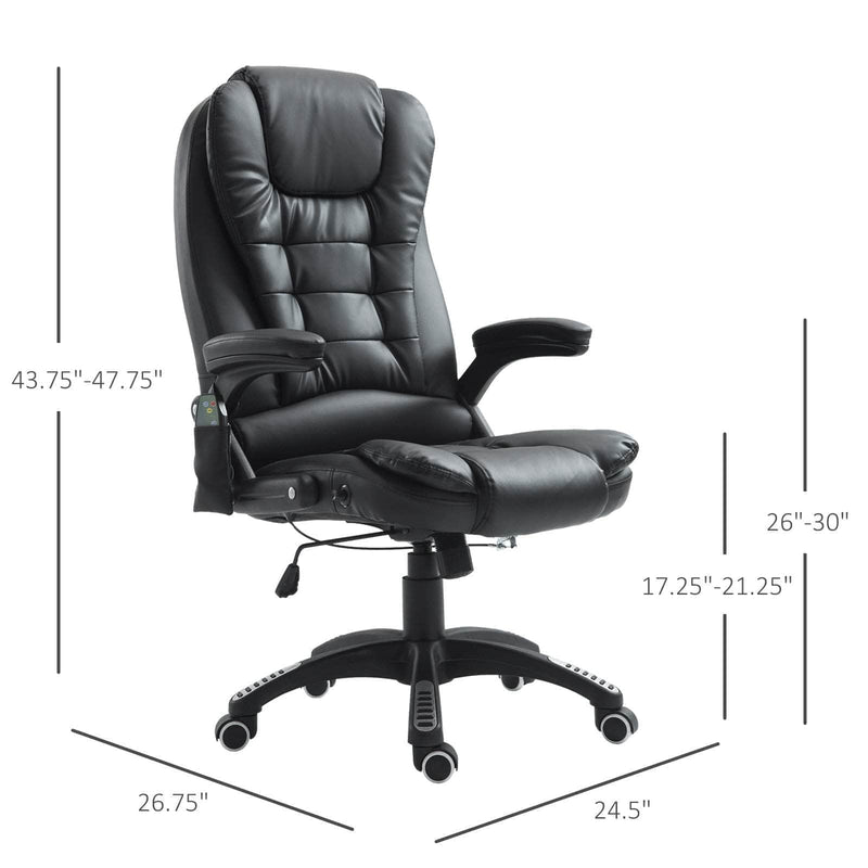 Pending - Aosom Office Chair Heated Massage Executive Office Chair High Back Swivel Leather Adjustable Vibrating Furniture - Available in 4 Colours