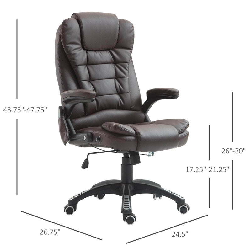 Pending - Aosom Office Chair Heated Massage Executive Office Chair High Back Swivel Leather Adjustable Vibrating Furniture - Available in 4 Colours