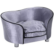 Pending - Aosom Poppy Couch Pet Sofa Bed Dog Cat Cozy Puppy House Couch Furniture with Removable Cushion - Silver Grey