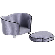 Pending - Aosom Poppy Couch Pet Sofa Bed Dog Cat Cozy Puppy House Couch Furniture with Removable Cushion - Silver Grey
