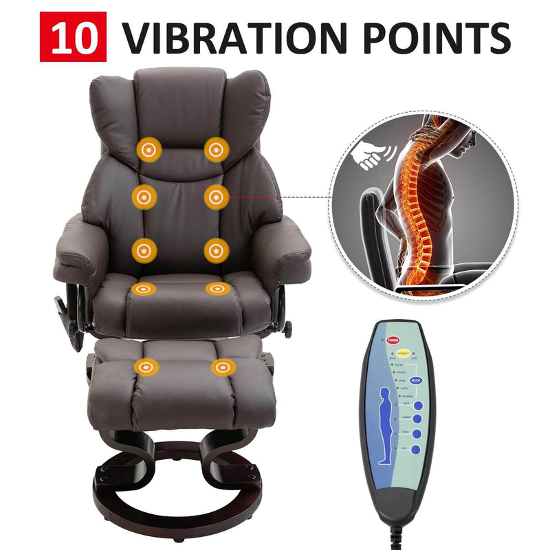 Pending - Aosom Recliner Chair Massage Sofa Recliner Chair with Footrest 10 Vibration Point Faux Leather - Available in 2 Colours