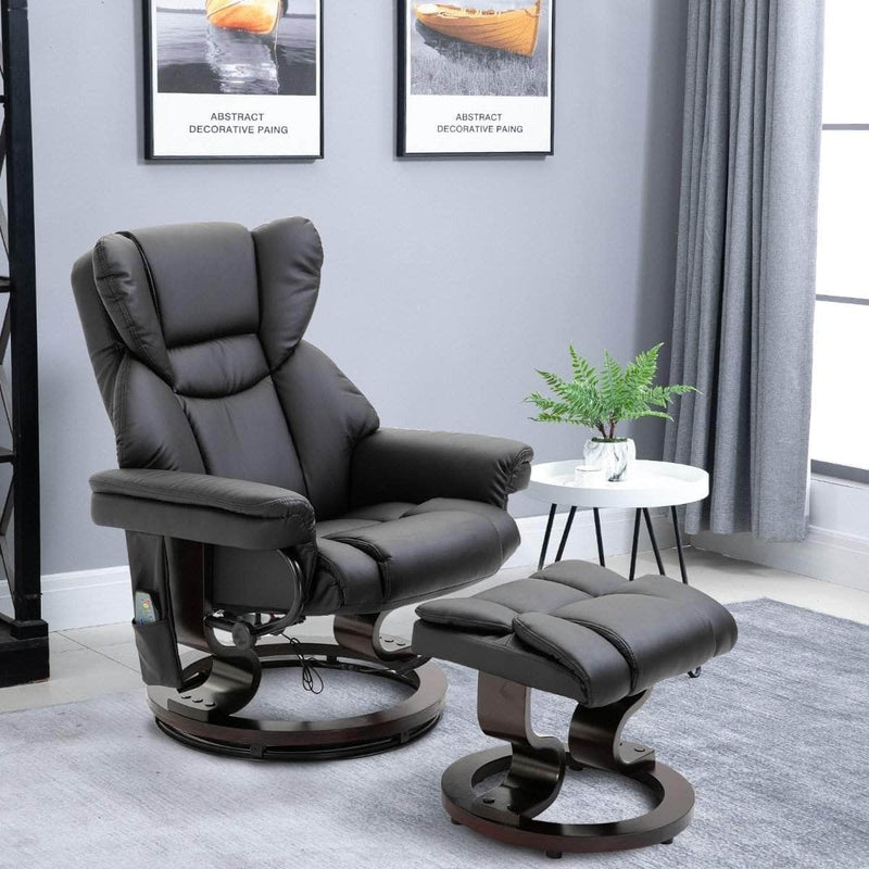 Pending - Aosom Recliner Chair Massage Sofa Recliner Chair with Footrest 10 Vibration Point Faux Leather - Available in 2 Colours