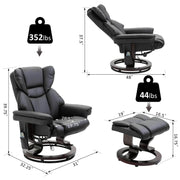 Pending - Aosom Recliner Chair Massage Sofa Recliner Chair with Footrest 10 Vibration Point Faux Leather - Available in 2 Colours
