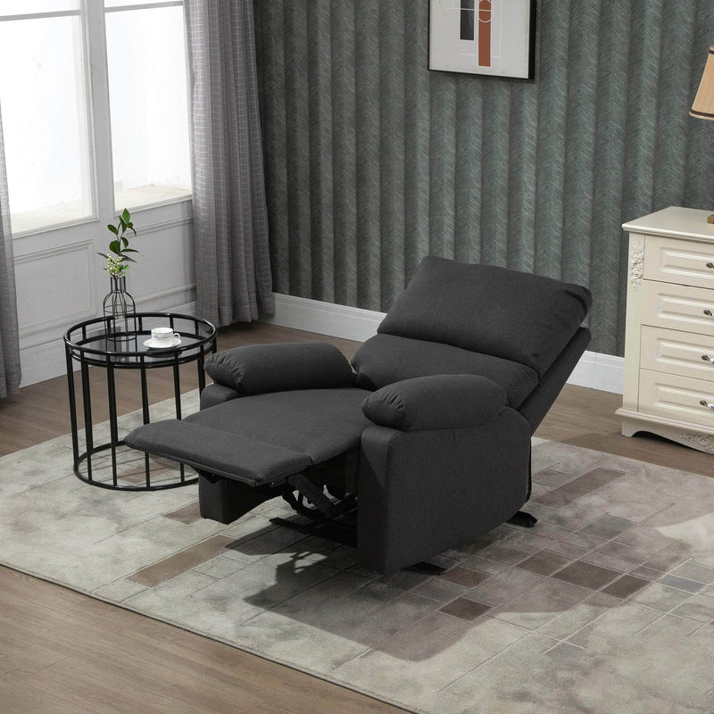 Pending - Aosom Reclining Armchair Single Recliner Sofa Lounge Linen Fabric Manual Adjustable Reclining Armchair with Padded Back for Home Theater Living Room  - Available in 2 Colours