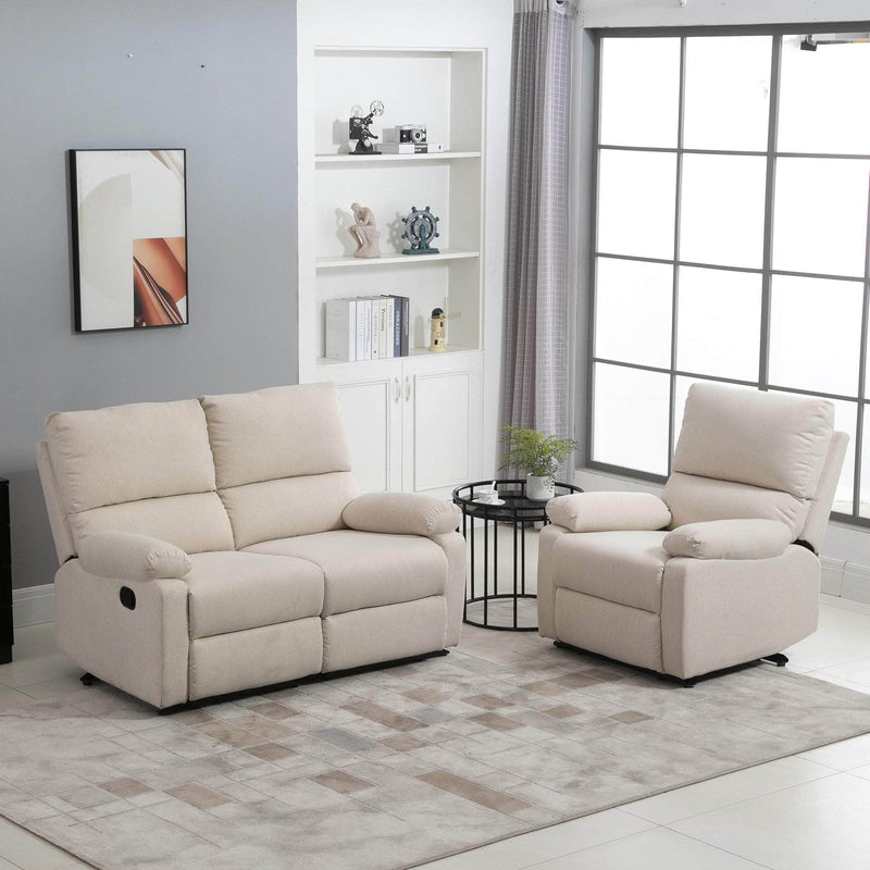 Pending - Aosom Reclining Armchair Single Recliner Sofa Lounge Linen Fabric Manual Adjustable Reclining Armchair with Padded Back for Home Theater Living Room  - Available in 2 Colours