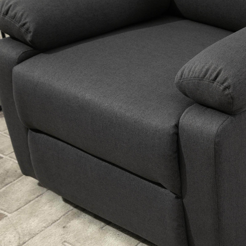 Pending - Aosom Reclining Armchair Single Recliner Sofa Lounge Linen Fabric Manual Adjustable Reclining Armchair with Padded Back for Home Theater Living Room  - Available in 2 Colours