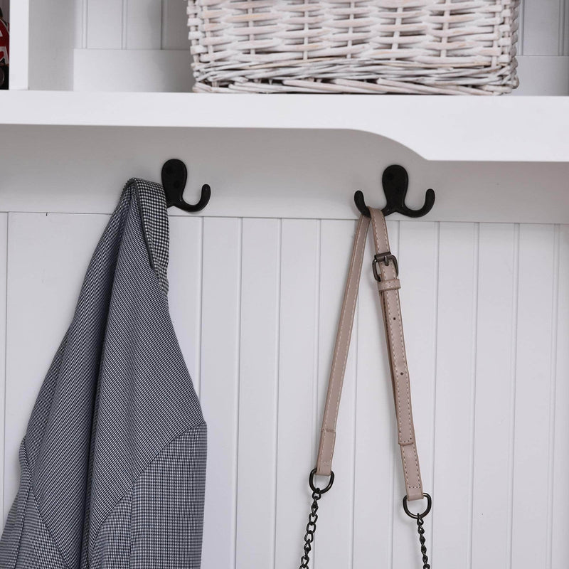 Pending - Aosom Shoe Storage Hall Coat & Shoe Storage Cupboard Corner Hall Tree  - White