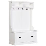 Pending - Aosom Shoe Storage Hall Coat & Shoe Storage Cupboard Corner Hall Tree  - White