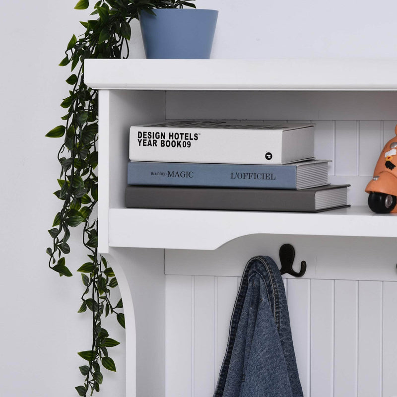 Pending - Aosom Shoe Storage Hall Coat & Shoe Storage Cupboard Corner Hall Tree  - White