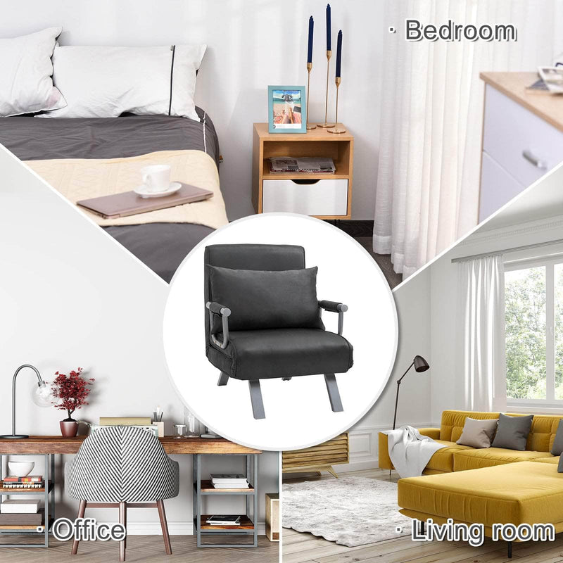 Pending - Aosom Sleeper Sofa Adjustable Folding Convertible Single Sleeper Sofa Bed Chair - Grey