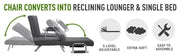 Pending - Aosom Sleeper Sofa Adjustable Folding Convertible Single Sleeper Sofa Bed Chair - Grey