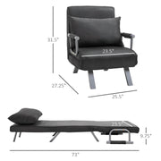 Pending - Aosom Sleeper Sofa Adjustable Folding Convertible Single Sleeper Sofa Bed Chair - Grey