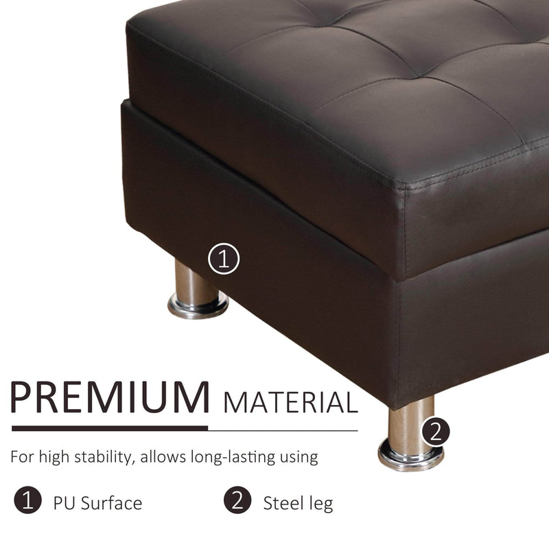 Pending - Aosom Sofa Set Convertible Adjustable 3-Position Futon Set Sofa Bed Couch Chaise Lounge - Black