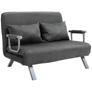 Pending - Aosom Sofa Two Person Convertible Sofa Bed Folding Arm w/ Pillow - Grey