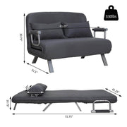 Pending - Aosom Sofa Two Person Convertible Sofa Bed Folding Arm w/ Pillow - Grey