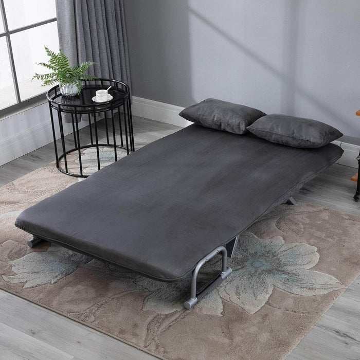 Pending - Aosom Sofa Two Person Convertible Sofa Bed Folding Arm w/ Pillow - Grey