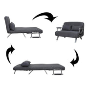 Pending - Aosom Sofa Two Person Convertible Sofa Bed Folding Arm w/ Pillow - Grey