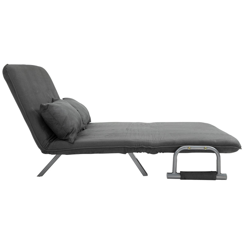 Pending - Aosom Sofa Two Person Convertible Sofa Bed Folding Arm w/ Pillow - Grey