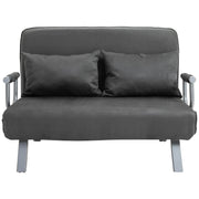 Pending - Aosom Sofa Two Person Convertible Sofa Bed Folding Arm w/ Pillow - Grey