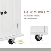 Pending - Aosom Spice Rack Rolling Kitchen Island Trolley Cart Spice Rack Towel Rack Drawer Wood Top  - White