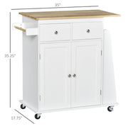 Pending - Aosom Storage Cart Kitchen Island Utility Storage Cart with Rubber Wood Top 3-Tier Spice Rack - White