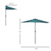 Pending - Aosom Umbrella 9ft Half Round Umbrella Patio Sunshield Aluminum W/ 5 Ribs (No Base) - Available in 2 Colours