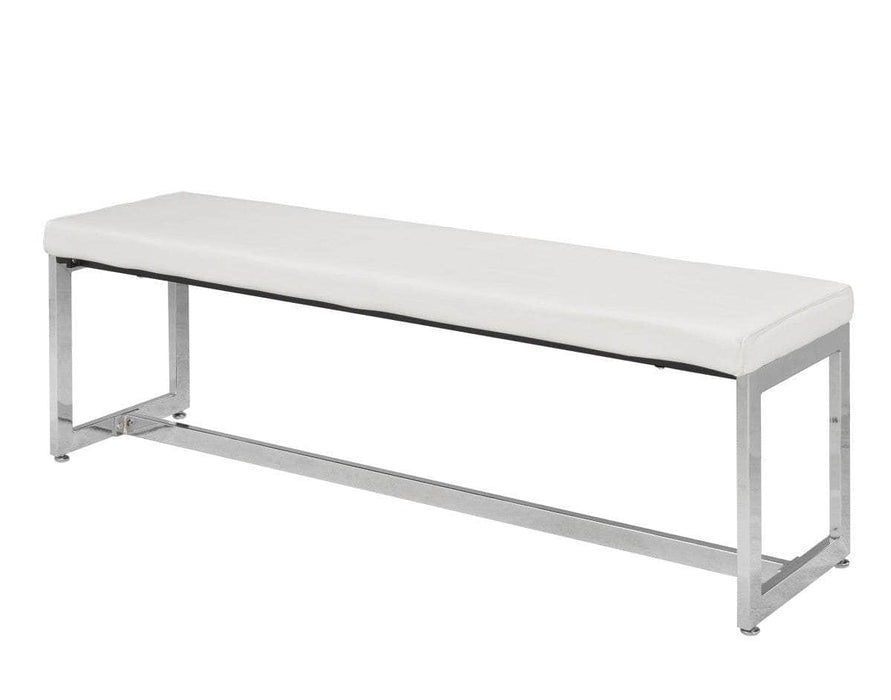 Pending - Brassex Inc. Bench White & Silver Cheyenne Accent Bench - Available in 3 Colours