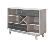 Pending - Brassex Inc. Buffet Multi-Tier Buffett / Server With Storage in White Oak & Grey
