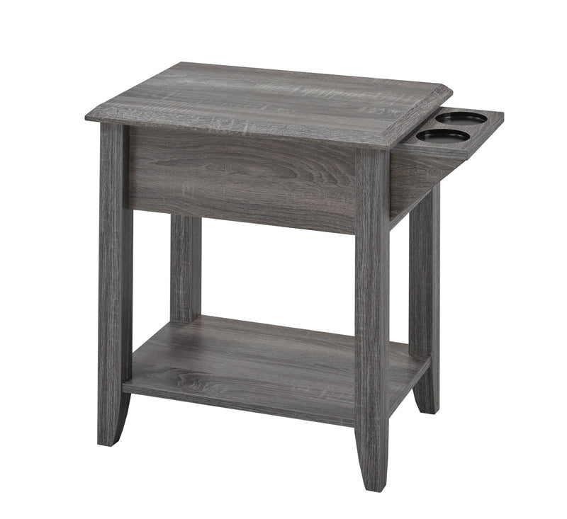Pending - Brassex Inc. End Table Grey Telephone Stand With Storage Drawer And Cupholders - Available in 2 Colours