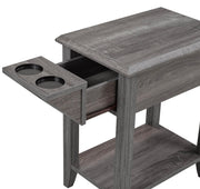 Pending - Brassex Inc. End Table Telephone Stand With Storage Drawer And Cupholders - Available in 2 Colours