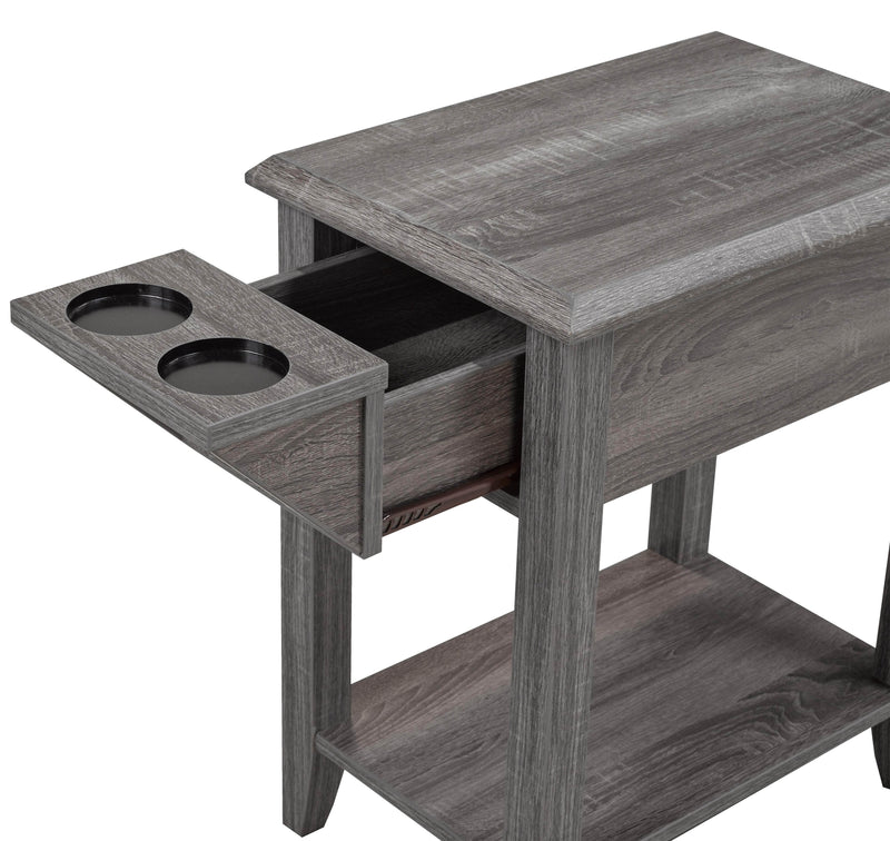 Pending - Brassex Inc. End Table Telephone Stand With Storage Drawer And Cupholders - Available in 2 Colours