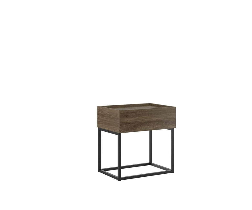 Pending - Brassex Inc. Nightstand Brown & Matte Black Nightstand With Storage - Available in 2 Colours