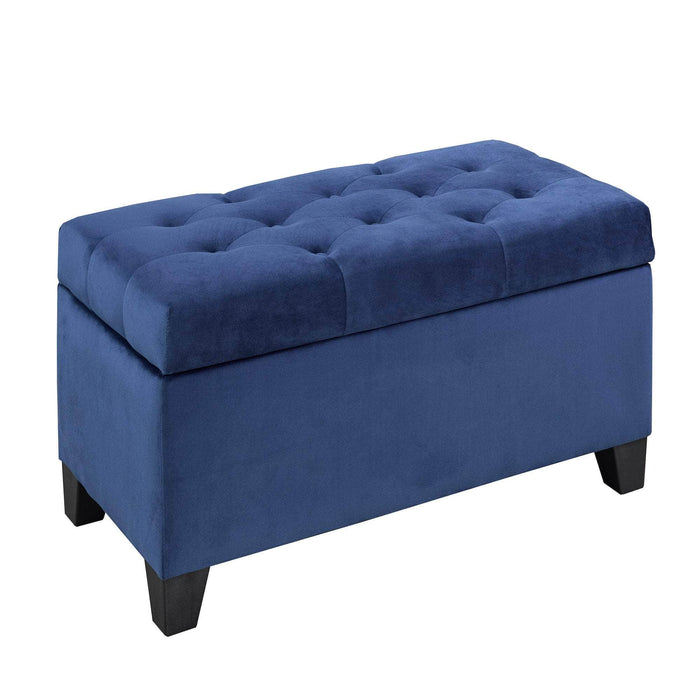 Pending - Brassex Inc. Ottoman Navy Tufted Storage Ottoman - Available in 4 Colours