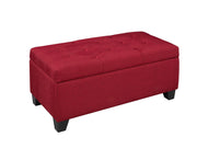 Pending - Brassex Inc. Ottoman Red Tufted Storage Ottoman - Available in 4 Colours