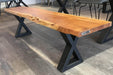  Corcoran Bench Acacia 67" Live Edge Bench with Black  X Legs - Available with 3 Wood Types