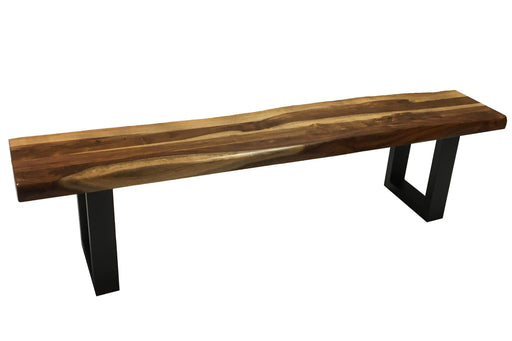 Pending - Corcoran Bench Black U Legs Incomplete Pics - Live Edge Sheesham Bench L 84'' - Available with 6 Leg Styles