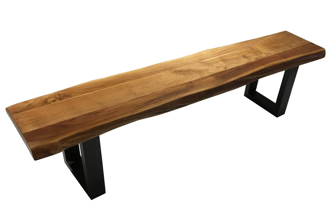 Pending - Corcoran Bench Black U Legs Live Edge Acacia Bench L 72" - Available with 6 Leg Styles