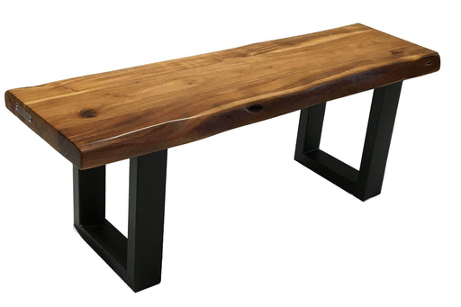 Pending - Corcoran Bench Black U Legs ZZZZX No Pics - Live Edge Acacia Bench L 48" - Available with 6 Leg Styles